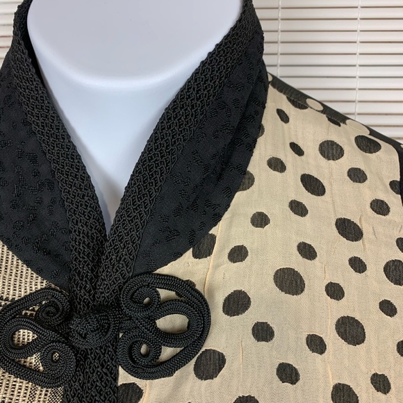 Max and Mable vintage mixed print jacket with knot style buttons Sz Large - Picture 6 of 9